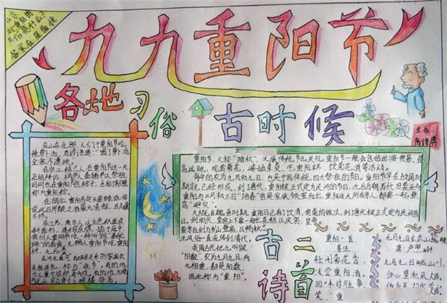 九九重陽(yáng)節(jié)手抄報(bào)，古時(shí)候各地習(xí)俗