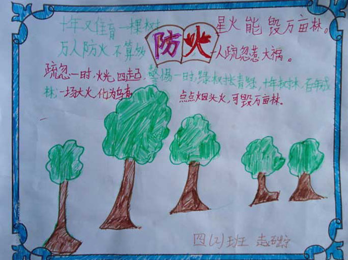 2018年世界森林日手抄報(bào)，萬(wàn)人防火不算多