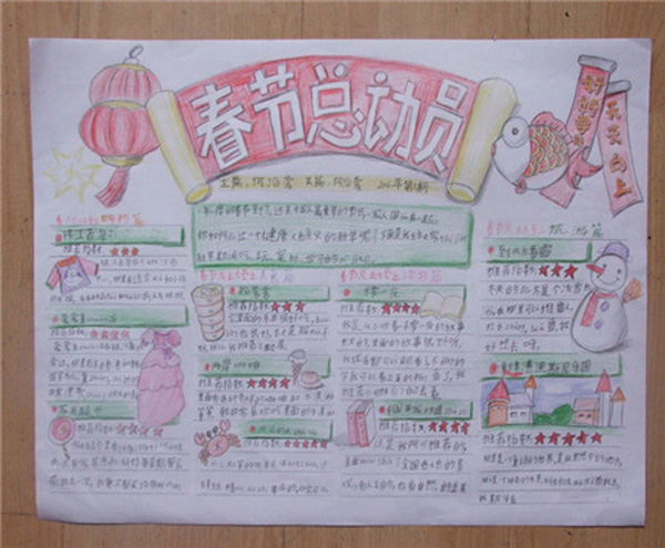 2020年春節(jié)手抄報(bào)簡(jiǎn)單又漂亮，春節(jié)總動(dòng)員