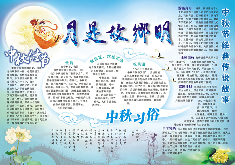 中秋節(jié)手抄報內(nèi)容，月是故鄉(xiāng)明