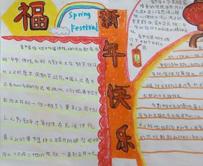 新年快樂(lè)春節(jié)手抄報(bào)內(nèi)容，喜迎中國(guó)年