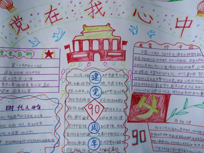 七一建黨節(jié)手抄報，黨永遠在我心中
