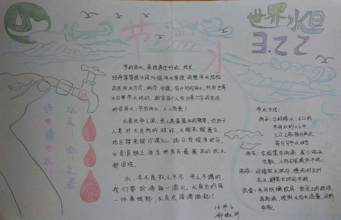 2019世界水日手抄報(bào)圖片，水是生命之源