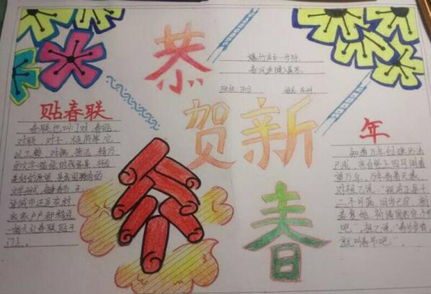 關(guān)于春節(jié)的手抄報(bào)圖片，恭賀新春