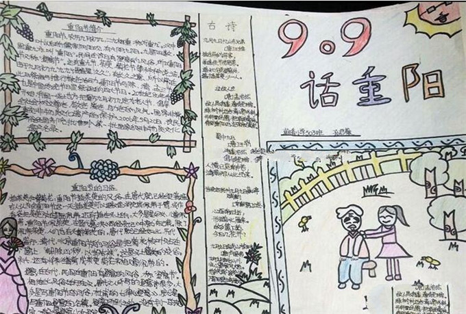 九九重陽節(jié)的手抄報圖片，99話重陽