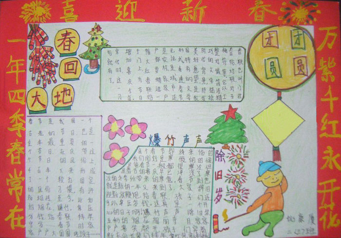 2020年春節(jié)的來歷手抄報，春回大地