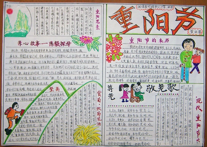 重陽節(jié)習(xí)俗手抄報圖片，重陽思親