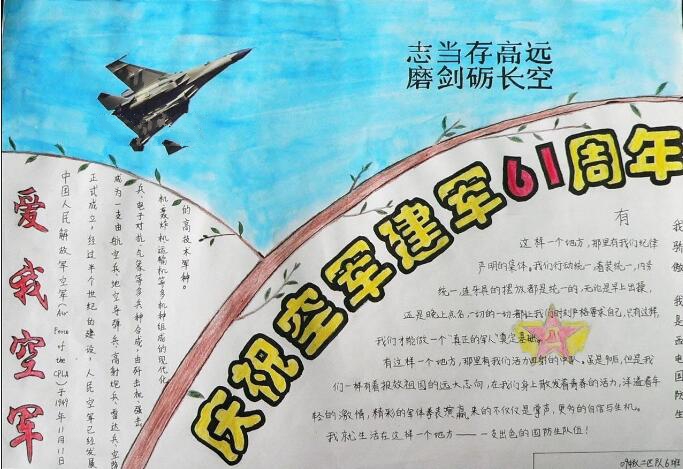 八一建軍節(jié)空軍手抄報，愛我空軍