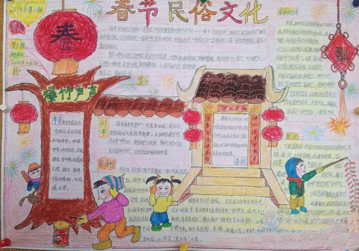 歡度春節(jié)手抄報(bào)，春節(jié)民俗文化