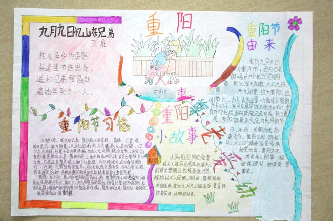 九月九日重陽(yáng)節(jié)手抄報(bào)，開開心心過(guò)重陽(yáng)