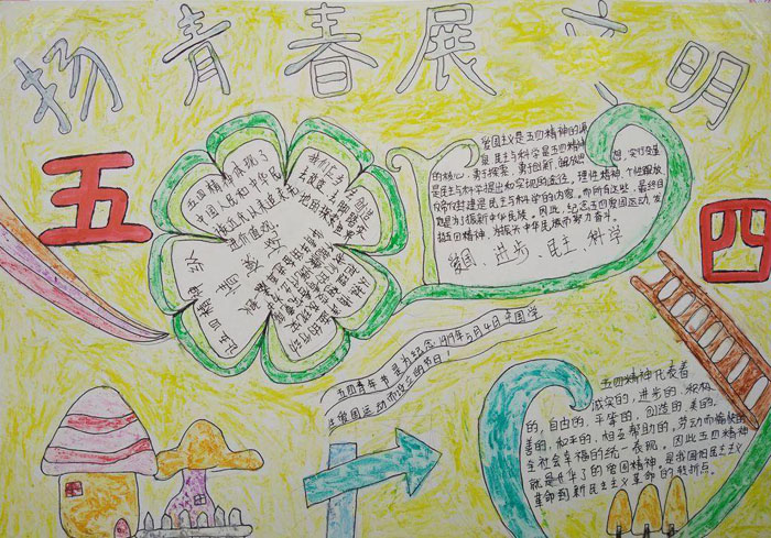 五四青年節(jié)手抄報(bào)，揚(yáng)青春展文明