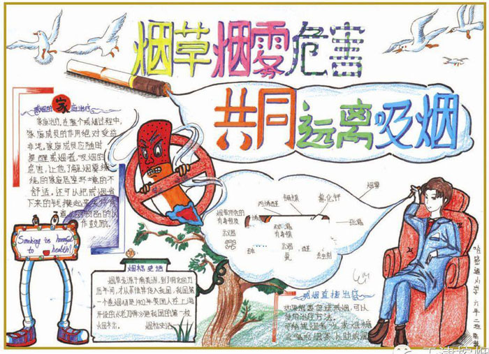 2019年世界無煙日手抄報(bào)圖片，共同遠(yuǎn)離吸煙
