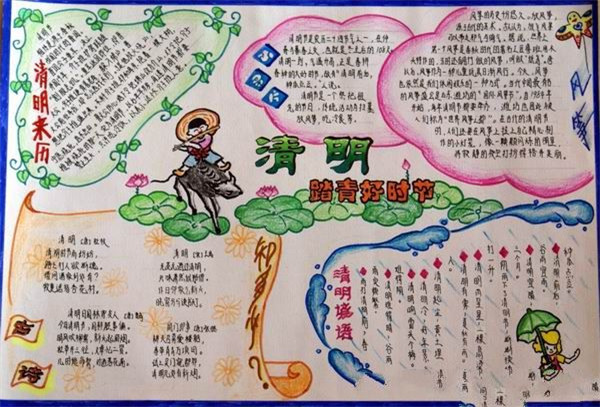 清明佳節(jié)，清明節(jié)手抄報