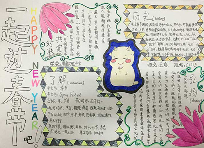關(guān)于春節(jié)的手抄報，一起過春節(jié)
