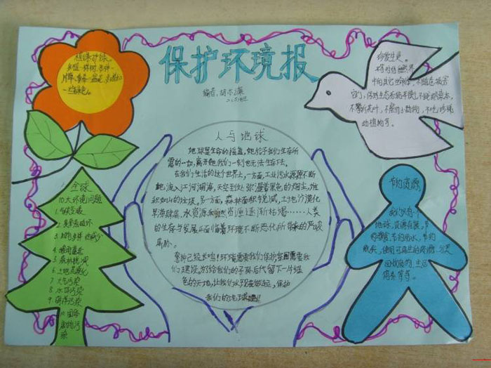 世界環(huán)境日手抄報圖片，環(huán)保人人有責(zé)