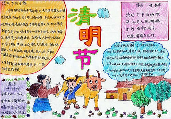 2020年二年級(jí)清明節(jié)手抄報(bào)，我們的傳統(tǒng)節(jié)日清明