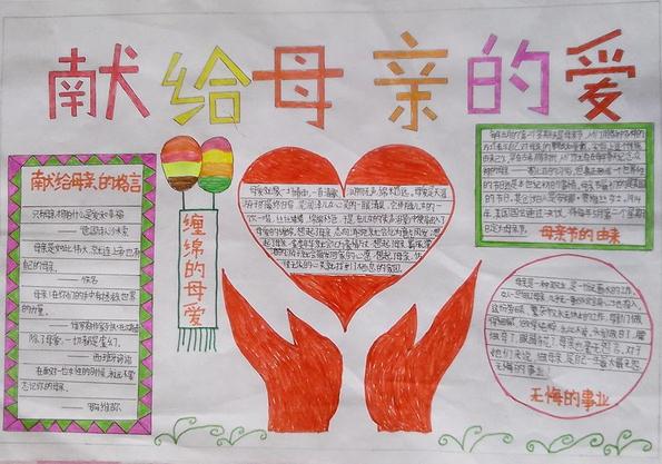 選給母親的愛，婦女節(jié)手抄報(bào)