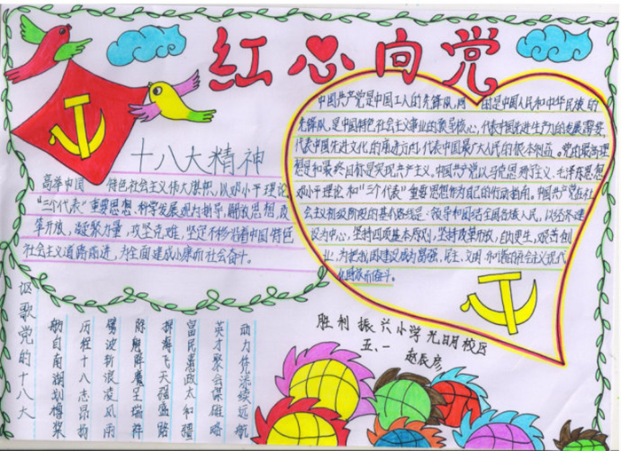 七一建黨節(jié)手抄報，紅心向黨
