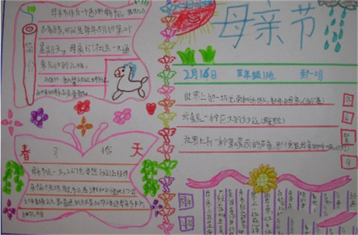 二年級母親節(jié)手抄報圖片