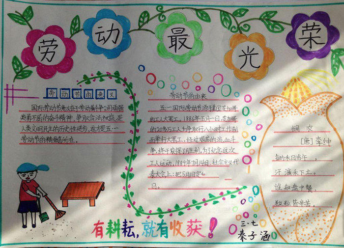 勞動節(jié)手抄報圖片，勞動最光榮
