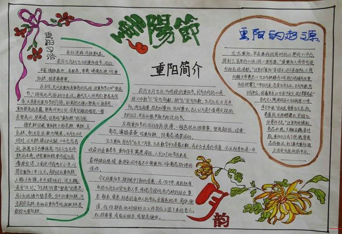 九九重陽(yáng)節(jié)手抄報(bào)圖片，重陽(yáng)的起源