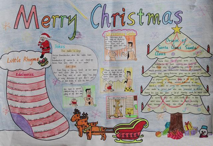 2019年圣誕節(jié)英語手抄報，Merry Christmas