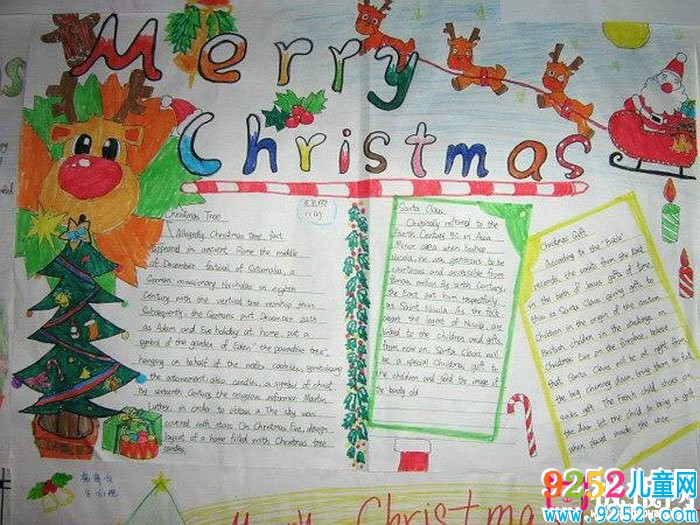 漂亮的圣誕節(jié)英語(yǔ)<a href=http://www.inspiredelm.com/shouchaobao/ target=_blank class=infotextkey>手抄報(bào)</a>圖片，快樂(lè)的圣誕節(jié)（6張）