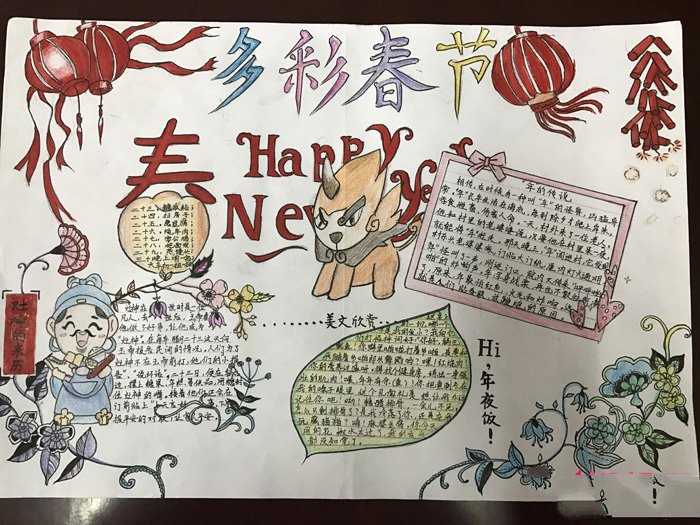 漂亮的春節(jié)手抄報(bào)圖片大全，新春快樂（6張）