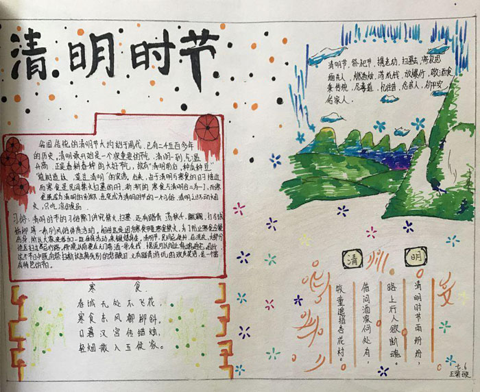 2020年清明節(jié)手抄報圖片，清明時節(jié)