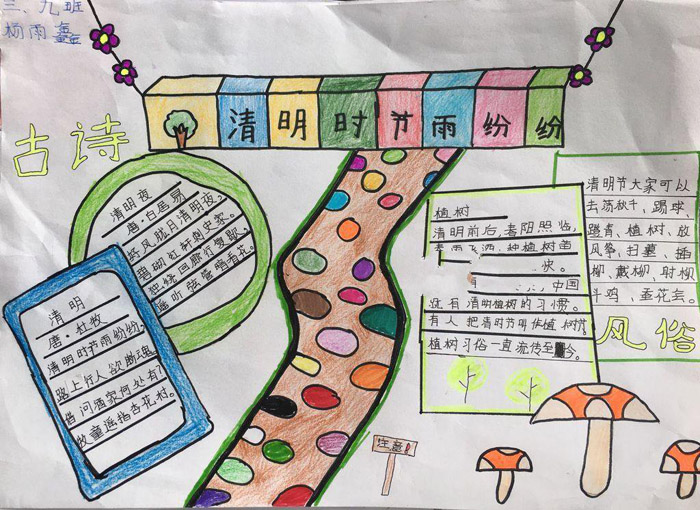 小學(xué)生清明節(jié)手抄報圖片，清明時節(jié)