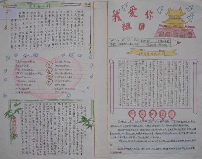 2019年七一建黨節(jié)手抄報，我愛你祖國