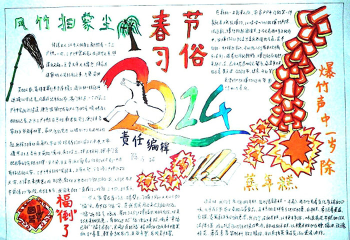 小學生春節(jié)手抄報，春節(jié)習俗