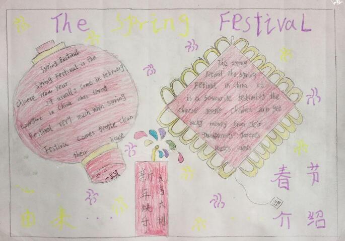 2018春節(jié)英語(yǔ)手抄報(bào)，喜迎狗年