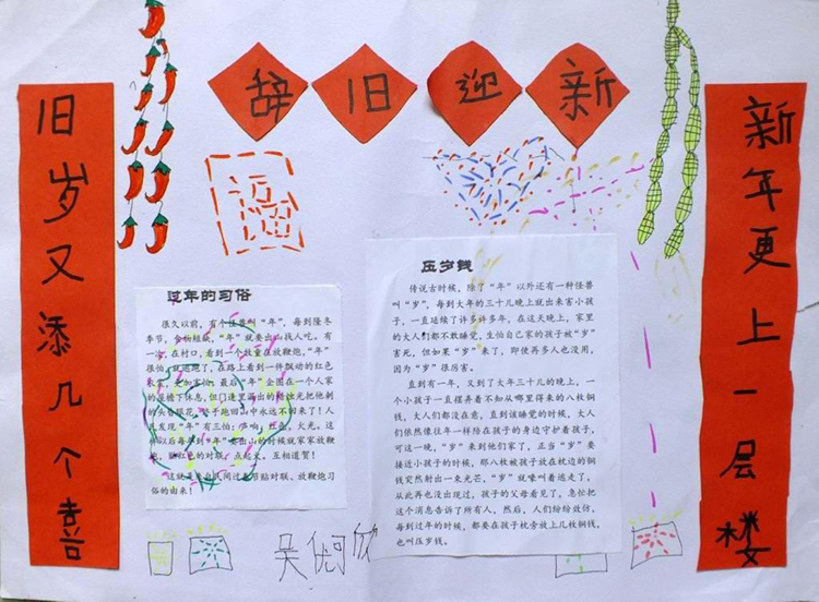 關(guān)于春節(jié)的手抄報(bào)圖片，辭舊迎新