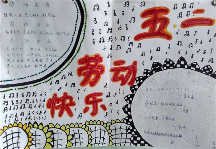 勞動(dòng)節(jié)手抄報(bào)，五一勞動(dòng)快樂