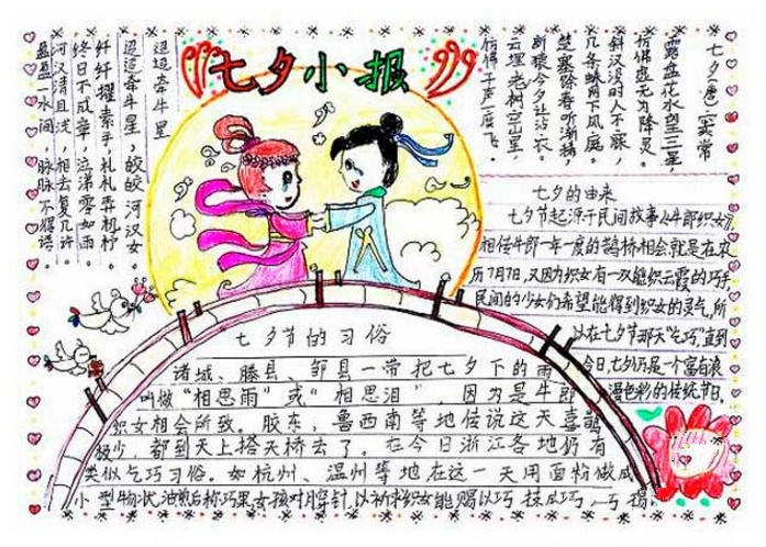 七夕節(jié)手抄報(bào)，七夕節(jié)的習(xí)俗