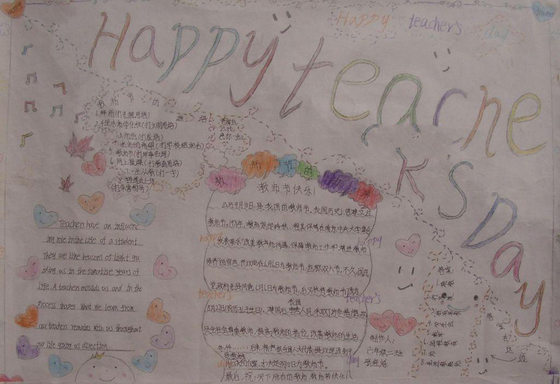 2019年一年級教師節(jié)手抄報，教師節(jié)快樂