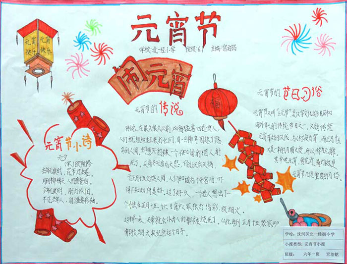 元宵節(jié)手抄報(bào)圖片，鬧元宵