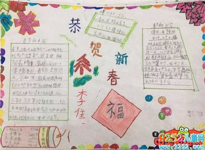 2020年關(guān)于春節(jié)的<a href=http://www.inspiredelm.com/shouchaobao/ target=_blank class=infotextkey>手抄報</a>圖片,恭賀新春