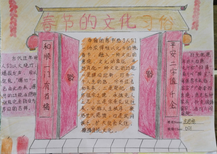 漂亮的2020年春節(jié)手抄報(bào)圖片，春節(jié)的文化習(xí)俗