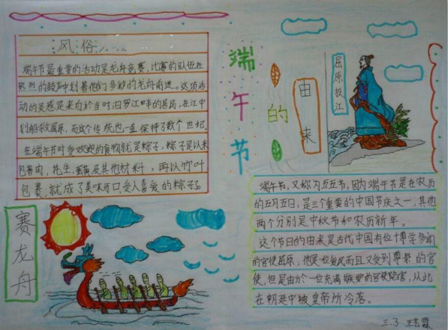 端午節(jié)的由來 端午節(jié)手抄報(bào)