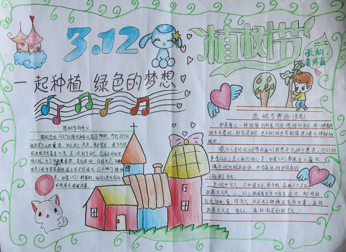 2020年植樹節(jié)手抄報圖片，一起種植綠色夢想