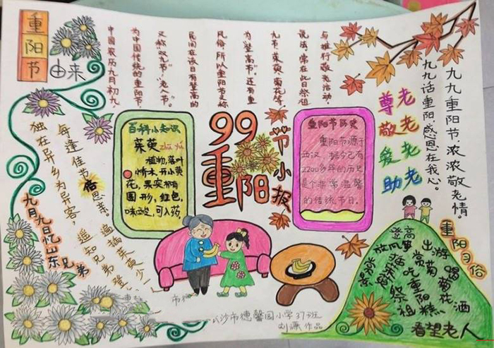 九九重陽(yáng)節(jié)手抄報(bào)圖片，99重陽(yáng)小報(bào)