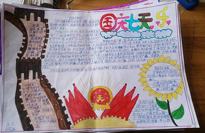 小學(xué)生2019年國(guó)慶節(jié)手抄報(bào)，國(guó)慶七天樂