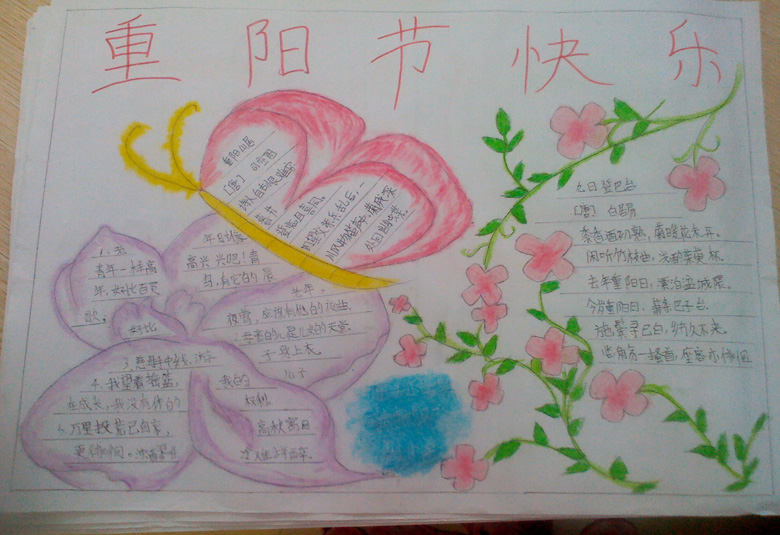 重陽(yáng)節(jié)手抄報(bào)，九九重陽(yáng)節(jié)快樂(lè)