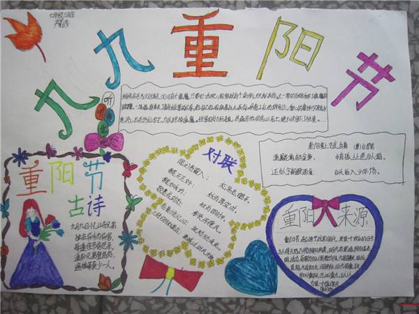 九九重陽(yáng)節(jié)手抄報(bào)圖片大全，愛(ài)暖重陽(yáng)濃濃敬老情（五張）