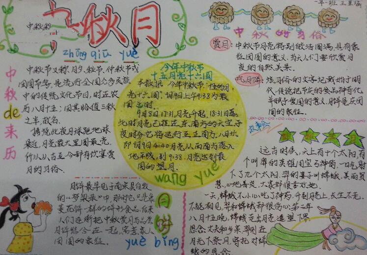 中秋節(jié)手抄報圖片簡單又漂亮，中秋節(jié)的習俗