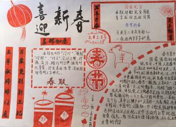 2019年歡度春節(jié)手抄報圖片，喜迎新春