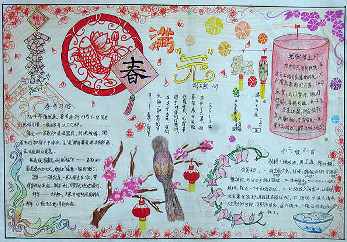 關(guān)于2020年元宵節(jié)的手抄報內(nèi)容，春滿元