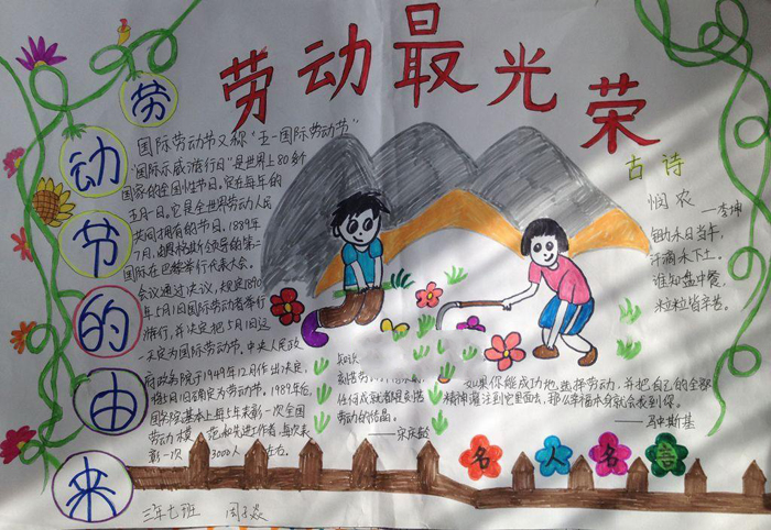 勞動節(jié)手抄報圖片，國際勞動節(jié)